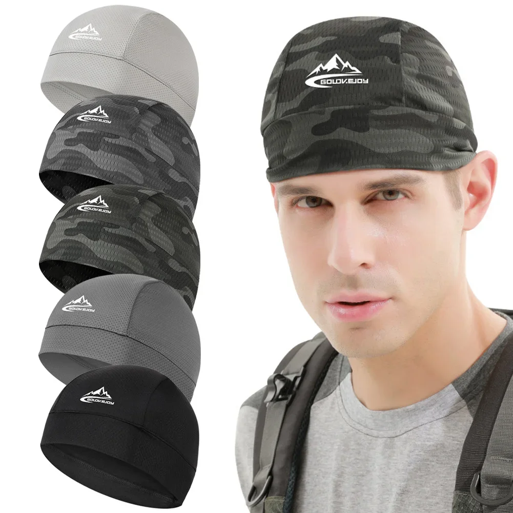 Skull Cap Helmet Liner - Cooling Skull หมวกฤดูร้อนหมวกขี่จักรยานผ้าน้ําแข็ง Anti-UV จักรยานผ้าพันคอหมวกกันน็อกกีฬาตกปลาหมวกวิ่ง