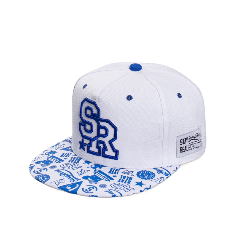 Snapback Hat Flat - หมวกเบสบอลปักลายตัวอักษร SR แฟชั่นใหม่ ปรับแต่งได้ หมวกฮิปฮอปสำหรับผู้ชายและผู้หญิง หมวกกีฬาและพักผ่อนกลางแจ้ง