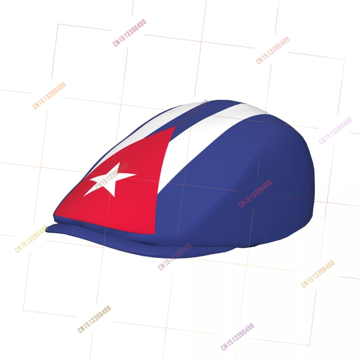 Newsboy Cap Ivy - หมวกแก๊ปทรงไอวี่/นิวส์บอย ลายธงคิวบา สำหรับผู้ชายและผู้หญิง ปีกหมวกสั้น เหมาะสำหรับขับรถและสวมใส่ในชีวิตประจำวัน